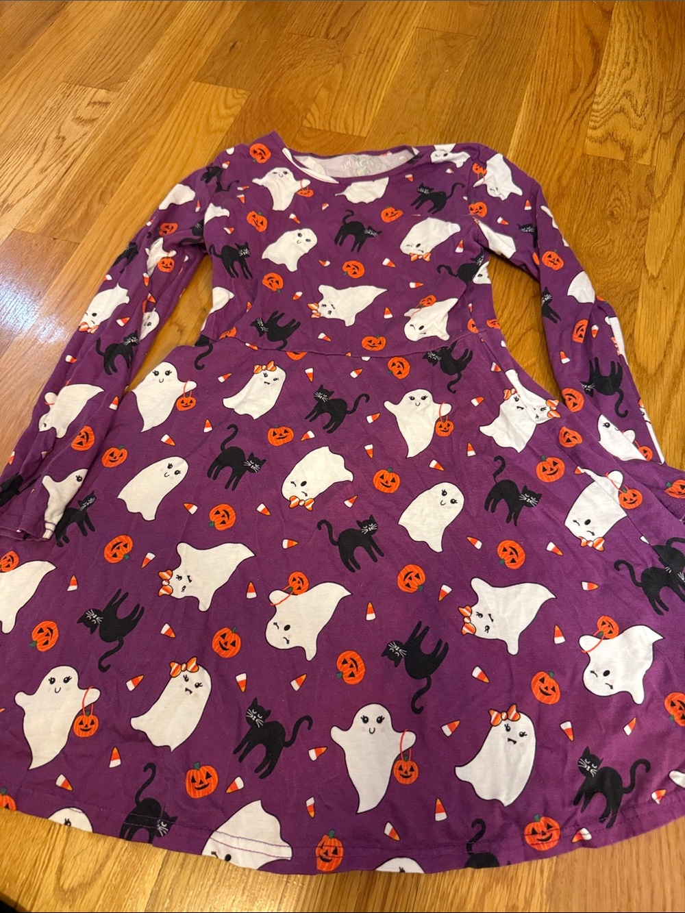 The Children's Place Purple Halloween Ghost & Cat Dress
